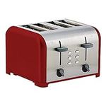 4 Slice Toaster, Red Stainless Stee