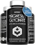 Magnesium Glycinate Supplement 300mg - Magnesium Bisglycinate Capsules with Zinc & Vitamin B6 - High Strength Complex Advanced Absorption - 120 Capsules - UK Made Chelated Zinc and Magnesium Tablets