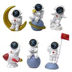 Buko Famous Action Figure Toy Anime Character Set for car Dashboard, Decoration, Cake Topper, Office Desk & Study Table Astronaut Set of 6 Celebrating