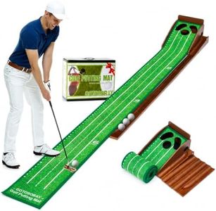 GOTOSOBAY Putting Green Indoor, Wide Putting Mat with 3 Holes & No Shedding