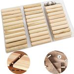 Wooden Dowel, CESFONJER 10 mm Dowel Kit, 63 pcs Wooden Dowel Pins, 2 pcs Dowel Pin Center and 1 pcs Drill Depth Stop, with Hex Wrench for Grooved Fluted, Craft, DIY, Carpentry