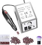 Electric Nail Drill File,Eendoos Electric Manicure Kit Acrylic Nail Remover Machine Pedicure Nail Polishing Tools Kit for Home Salon Use 20000RPM 100pcs Sand Rings+1Brush (Grey)