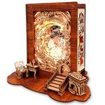 FUNPOLA Alice in Wonderland LED 3D Puzzle Nightlight - DIY Book Lamp with Clock - 3D Wood Puzzles Nightlight Home Décor for Adults