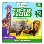 Skillmatics Step by Step Puzzle - 40 Piece Wild Animal Jigsaw & Toddler Puzzles, Educational Montessori Toy for Boys & Girls, Gifts for Kids Ages 3, 4, 5 and Up