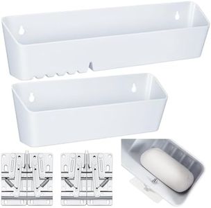 2 Pack Tip out Tray for Sink with Hinges 11 Inch Front Sink Drawer Tip out Tray Kit False Drawer Front Clips Flip Sponge Holder for Kitchen, White