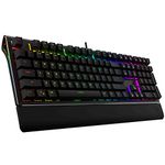 ROSEWILL Mechanical Gaming Keyboard, RGB Backlit Clicky Computer Mechanical Keyboard for PC, Laptop, Mac, Rainbow LED Modes with Side Backlight & Software Suite for Customization - Brown Switch