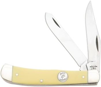 Bear & Son Cutlery C307 Delrin Mini Trapper Knife, 3 1/2", Yellow