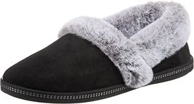 Skechers Women's Cozy Campfire - Team Toasty Low Top Slippers, Black Black Microfiber Suede Faux Fur Line Blk, 7 UK