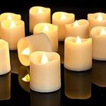 Homemory 24 Pack Flameless LED Votive Candles, Long Lasting Battery Operated Tea Lights, Electric Fake Candles in Warm White for Wedding,Home Decor (Ivory Base, 3.8X 4CM, Batteries Included)