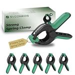 SYEONKOS Spring Clamps 6Pcs, Plastic Heavy Duty Spring Clips, Wood Working Projects and Photography Studios, Extra Strength and Grip Clips for Home Improvement (4-Inch)