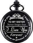 GT Gala Time Unisex Pocket Analog Stainless Steelwatch Black Keychain- Creative Birthday, Rakshabandhan Gifts For Sisters, (Theme- To My Sister)