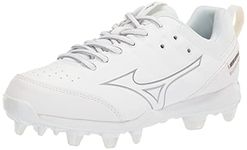 Mizuno Men's 320639.0000.17.1200 9-Spike Advanced Finch Elite 5 Womens TPU Molded Softball Cleat, White, 11.5