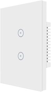 Useelink WiFi Smart Light Switch,Glass Touch Panel 220V 2 Gang 10A 1000W Compatiable with iOS/Android,Works with Tuya Free Smart Life app, Alexa, Google Assistant, No Hub Required White SAA