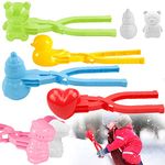 Qunkun Snowball Clip, Pack of 5 Snowball Maker, Snowball Shaper Set, Snowball Shape, Bear Snowman Heart Duck Dinosaur Snowball Maker Clips, Snowball Tongs Children for Outdoor Play (C)