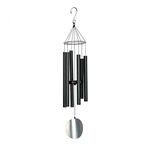 Nature's Melody Aluminum Wind Chime (42 inch, Silver Black)