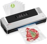 Bonsenkitchen Vacuum Sealer Machine with 40 Bags | Compact Food Sealer for Kitchen Storage & Meal Prep | Multiple Modes​​ | External Vacuum System, Silver​​
