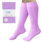 CRS Cross Figure Skating Socks (2 Pair) Knee High Tights for Ice Skates, Footed Skate Socks, Dance Tights (Pivot Purple)