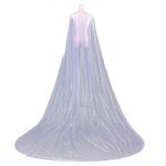 YouLaPan Women's Ivory Cloak Wedding Bridal Jackets Pearl White Cape Custom Lace Tulle Elegant, Off-white, One Size