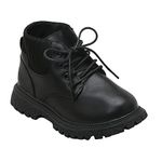 Hopscotch Baby Girls PU Lace Tie-Up Ankle Length Boots in Black Color, UK:5 (WKT-4197759)