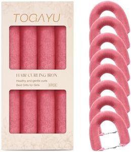 Togayu Heatless Curls Overnight Set - Jumbo Overnight Hair Curlers to Sleep In, Soft Velvet Hair Rollers for Women, No Damage Curls Styling Tools 8pcs