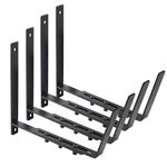 Heavy-Duty Adjustable Window Boxes Planters Outdoor Bracket -4 Pack Wall Mount Railing Planter Box Hanger, Ideal for Balcony, Fence, 6-12 Inches Box Holder