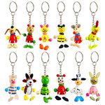 Henbrandt » 12 x Animal Wooden Key rings ✮ Bag Charms ✮ Keychains ✮ Novelty Gifts ✮ Party Bag Fillers