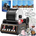 KomeStone Rock Tumbler Kit, K1 Professional Large 2.5LB Capacity Edition - Memory Function, Digital Timer & Variable Speeds: Create Stunning Gems - Perfect STEM Gift - Full Accessories Included