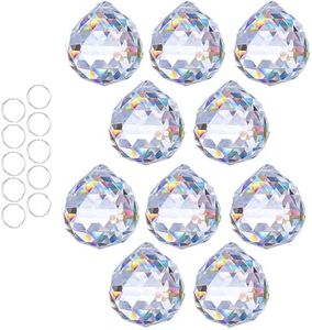 10 Pcs 40mm Crystal Ball Prism Suncatcher, K9 Clear Faceted Glass Rainbow Maker Pendants, Hanging Crystals for Windows, Chandelier Parts, Feng Shui Decor, Wedding & Christmas DIY Ornaments (40mm/1.57"