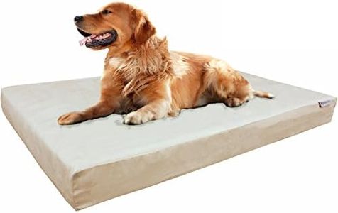 Dogbed4less Extra Large True Orthopedic Gel Memory Foam Dog Bed for Large Pet, Waterproof Liner and Durable Khaki Cover, XL 40X35X4 Inch