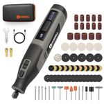 HARDELL Cordless Rotary Tool, 4000mAh Long-Lasting Battery, 6 Variable Speeds 8000-28000RPM, Fast Charging Rotary Tool Kit with 80 Accessories (Grey)