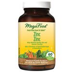 MegaFood Natural Zinc Supplements 60 Capsules | Multivitamins Mineral Supplements for Women Men and Kids | Helps Maintain Immune Health & Healthy Skin | Anti Inflammatory and Antioxidant Supplements with Beet Root, Parsley Leaf, Rice, Spinach & Stearic Acid.