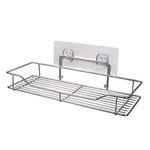 Killerzone VIHAX Magic Sticker Series Stainless Steel Self Adhesive Silver Chrome Bathroom Shelves Rack - Set of 1