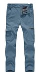 Rdruko Women's Snow Pants Fleece Winter Insulated Ski Snowboard Hiking Pants with Pockets(Denim Blue, CA M)