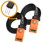 Onefeng Sports Lockable Tie Down Strap with 3 Stainless Steel Cables 'No Scratch' Silicone Buckle to Prevent Anyone from Taking Your SUP Surfboards Paddle Boards Kayaks - 2 Pack 10FT Each