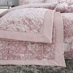 Catherine Lansfield Crushed Velvet Quilted 220x220cm Bedspread Blush Pink