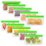 Reusable Freezer Bags, PEVA Reusable Freezer Bags Food Grade Material Snack Sandwich Bags Easy Seal Leakproof Reusable Ziplock Food bags for Marinate Fruits Meal Prep Travel Item