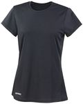 Spiro Womens/Ladies Sports Quick-Dry Short Sleeve Performance T-Shirt (L) (Black)