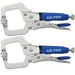 6” Welding Locking C Clamps Adjustable Fastener with Quick Release Grip 2 Pack