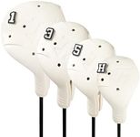 FRANKTECH Golf Club Covers, 4pcs or 1pc EVA Plastic Golf Head Covers for Driver Fairway Woods Hybrid, Driver Headcover with Pins, Fit All Right-Handed Golf Clubs, Easy On Off, Washable, Funny
