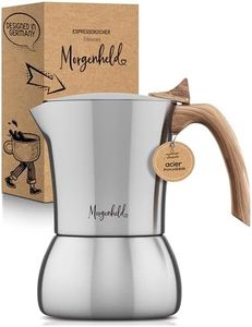Morgenheld Premium Cafetière à Expresso en acier inoxydable - Espresso Maker 6 Tasses 300 ml - Machine à expresso moka - Cafetière Italienne en INOX pour plaque induction ou cuisinière à gaz