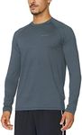 Baleaf Men's Cool Running Workout Long Sleeve T-Shirt, Mens, Slate Grey, Medium