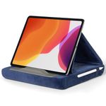 JSAUX Tablet Pillow Stand [Large], Tablet Stand Holder Dock for Lap, Bed and Desk Compatible with iPad Pro Air Mini, Kindle, Tablets, Phones, E-Reader, Books and More 4-12.9'' Devices - Navy Blue