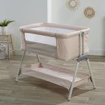 Kinder Valley Snoozie Bedside Crib Soft Shell | Side Co Sleeper Baby Cot with Breathable Mesh Panel and Travel Bag