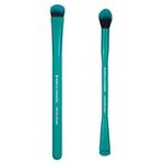 Moda Royal & Langnickel Travel Size EZGlam Duo Smoky Eyes 2pc Makeup Brush Set Includes - Eye Shader, Crease Smudger Brushes, Teal