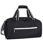 ROTOT Gym Duffel Bag, Gym Bag with Waterproof Shoe Pouch, Weekend Travel Bag with a Water-resistant Insulated Pocket (black white)