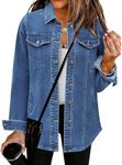 luvamia Light Jean Jackets For Women Fashion Jean Shirts For Women Denim Blue Jacket Women Shacket For Women Fashion Fall Jackets For Women 2024 Women Jean Jacket Denim Size Small Size 4 6