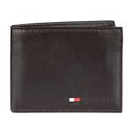 Tommy Hilfiger Men's Leather Multi-card Bifold Wallet, brown, One Size