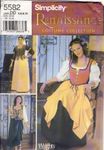 Simplicity Sewing Pattern 5582 - Use to Make - Misses' Renaissance Costume - Peasant, Lady in Waiting - Sizes 4, 6, 8, 10