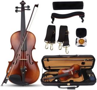 AKLOT Violin Outfit 4/4 Full Size, Spruce Violin and Ebony Fittings for Professional, Handmade Fiddle with Bow, Rosin, Backpack Strap, Carrying Case