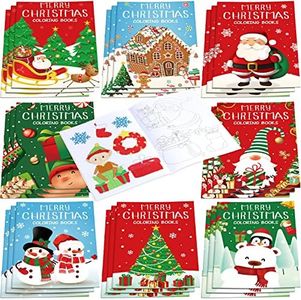 Christmas Coloring Books Kids Party Favors 24 Pcs Xmas Mini Coloring Book Bulk DIY Art Drawing Book Set for Stocking Goodie Bags Stuffer Holiday Party Supplies Girls Boys Gift School Activities Filler